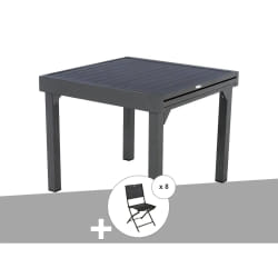 Hespéride Graphite Ensemble repas table extensible