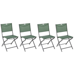 Lot de 4 Chaises de jardin pliante métal Modula Olive/Graphite - Hespéride