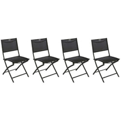 Hesperide - Lot de 4 Chaises de jardin pliante métal Modula Gris Anthracite / Graphite