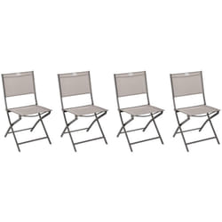 Lot de 4 Chaises de jardin pliante métal Modula Noisette / Tonka Hesperide