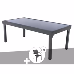 Table de jardin rectangulaire Hespéride. Vous êtes amateur de repas conviviaux en famille ou entre amis ? Ce modèle de table  ...