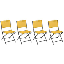 Lot de 4 Chaises de jardin pliante métal Modula Moutarde/Graphite - Hespéride