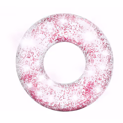 Bouée tube gonflable Glitter à paillette de la marque Intex. Rose ou dorée, elle éblouira vos baignades ! • Diamètre : 119 cm ...
