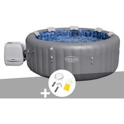 Bestway - Kit spa gonflable Lay-Z-Spa Santorini rond HydroJet Pro 5/7 places + Kit de nettoyage
