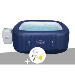 Bestway - Kit spa gonflable Lay-Z-Spa Hawaii carré Airjet 4/6 places + Kit de nettoyage