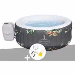 Spa gonflable Lay-Z-Spa Aruba rond Airjet 2/3 places - Bestway Profitez d'un véritable moment de détente avec le spa gonflabl ...