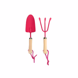 Pelle et petit râteau de jardin enfant coloris rose - Esschert Design