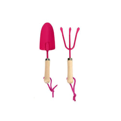 Pelle et petit râteau de jardin enfant coloris rose - Esschert Design