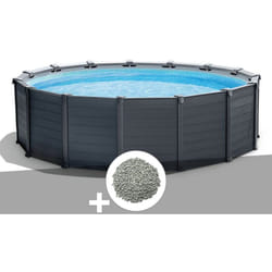 Kit piscine tubulaire Intex Graphite ronde 4,78 x 1,24 m + 10 kg de zéolite