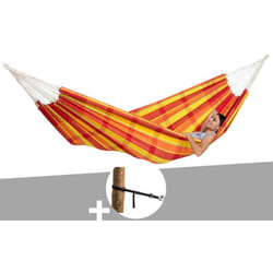 Hamac 2 places Barbados papaye + Kit attaches T-Strap Amazonas