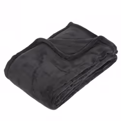 Plaid microfibre 125 x 150 cm Atmosphera - Gris foncé
