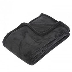 Plaid microfibre 125 x 150 cm Atmosphera - Gris foncé