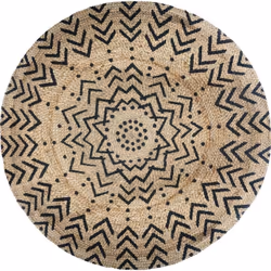 Tapis rond jute motif "Livin" diamètre 120 cm Atmosphera - Tapis rond jute motif 1 D120 cm