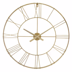 Pendule métal vintage diamètre 70 cm Atmosphera - Or