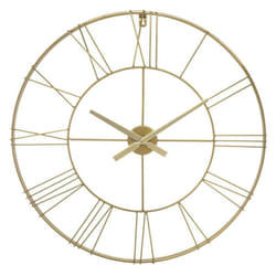 Pendule métal vintage diamètre 70 cm Atmosphera - Or