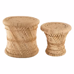 Ensemble de 2 tables dappoint naturel en corde Atmosphera