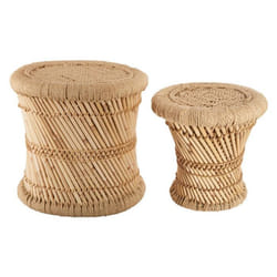 Ensemble de 2 tables dappoint naturel en corde Atmosphera