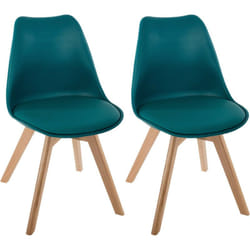 Lot de 2 chaises style scandinave baya atmosphera - bleu canard
