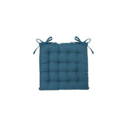 Galette de chaise à nouettes 38 x 38 cm Atmosphéra - Bleu canard