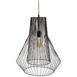 Suspension Noire "Zania" en métal filaire Hauteur 52 cm Atmosphera