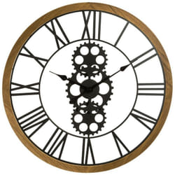 Pendule mécanique en métal & bois Diamètre 70 cm Atmosphera