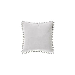 Coussin pompons 40 x 40 cm Atmosphera - Gris clair - Coussin 40 x 40 cm