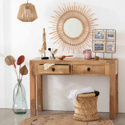 Ensemble de 2 tables dappoint naturel en corde noir Atmosphera
