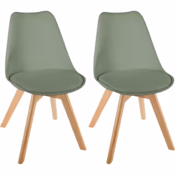 Lot de 2 chaises style scandinave Baya Atmosphera - Kaki