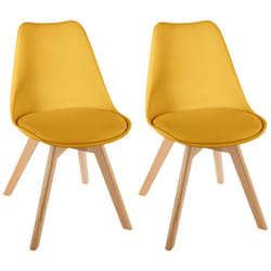 Lot de 2 chaises style scandinave baya atmosphera - safran