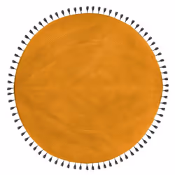 Tapis rond coton "Pop" diamètre 120 cm Atmosphera - Ocre