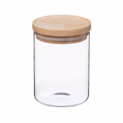 Bocaux de rangement en verre et bois couvercle hermétique Atmosphera