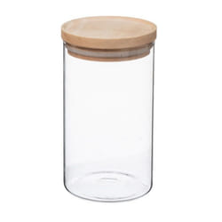 Bocaux de rangement en verre et bois couvercle hermétique Atmosphera