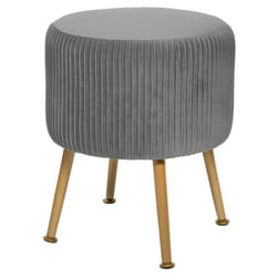 Atmosphera - Tabouret en velours plissé solaro gris