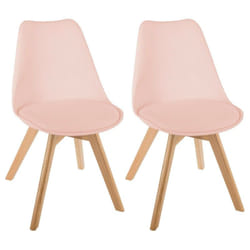 Lot de 2 chaises style scandinave baya atmosphera - rose poudré