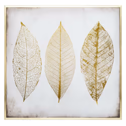 Toile imprimée cadre Feuilles Dorées 58 x 58 cm Atmosphera