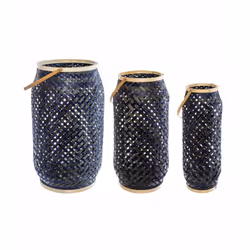 Lot de 3 lanternes bambou "Cross" Atmosphera