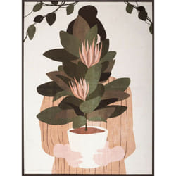 Atmosphera - Toile imprimée portrait encadrée 58 x 78 cm dahlia