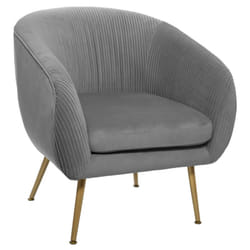 Atmosphera - Fauteuil solaro en velours plissé gris