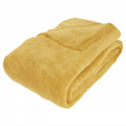 Atmosphera - Couverture microfibre 180 x 230 cm ocre