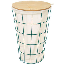 Atmosphera - Panier à linge métal Modern Color Pétrole