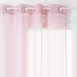 Voilage tissé Plumetis "Anissa" 140 x 240 cm Atmosphera - Rose