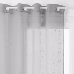 Voilage tissé Plumetis "Anissa" 140 x 240 cm Atmosphera - Gris