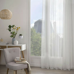 Voilage tissé sablé "Sam" 140 x 240 cm Atmosphera - Blanc