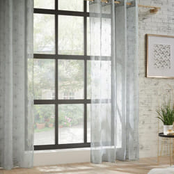 Voilage brodé 'Mia' tamisant 140 x 240 cm Atmosphera Couleur: Gris