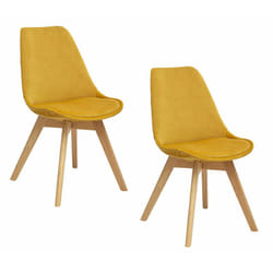 Lot de 2 chaises en velours style scandinave Helsinki Atmosphera Ocre