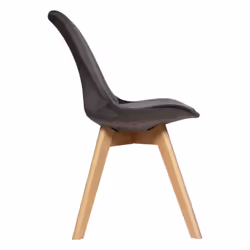 Chaise en velours style scandinave "Helsinki" Atmosphera - Gris foncé