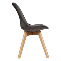 Chaise en velours style scandinave "Helsinki" Atmosphera - Gris foncé