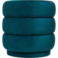 Atmosphera - Pouf en velours 'Sinan' Couleur: Bleu canard