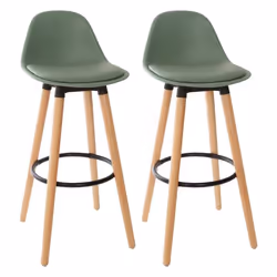 Lot de 2 tabourets bar déco style scandinave Maxon Atmosphera - Kaki