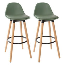 Lot de 2 tabourets bar déco style scandinave Maxon Atmosphera - Kaki
